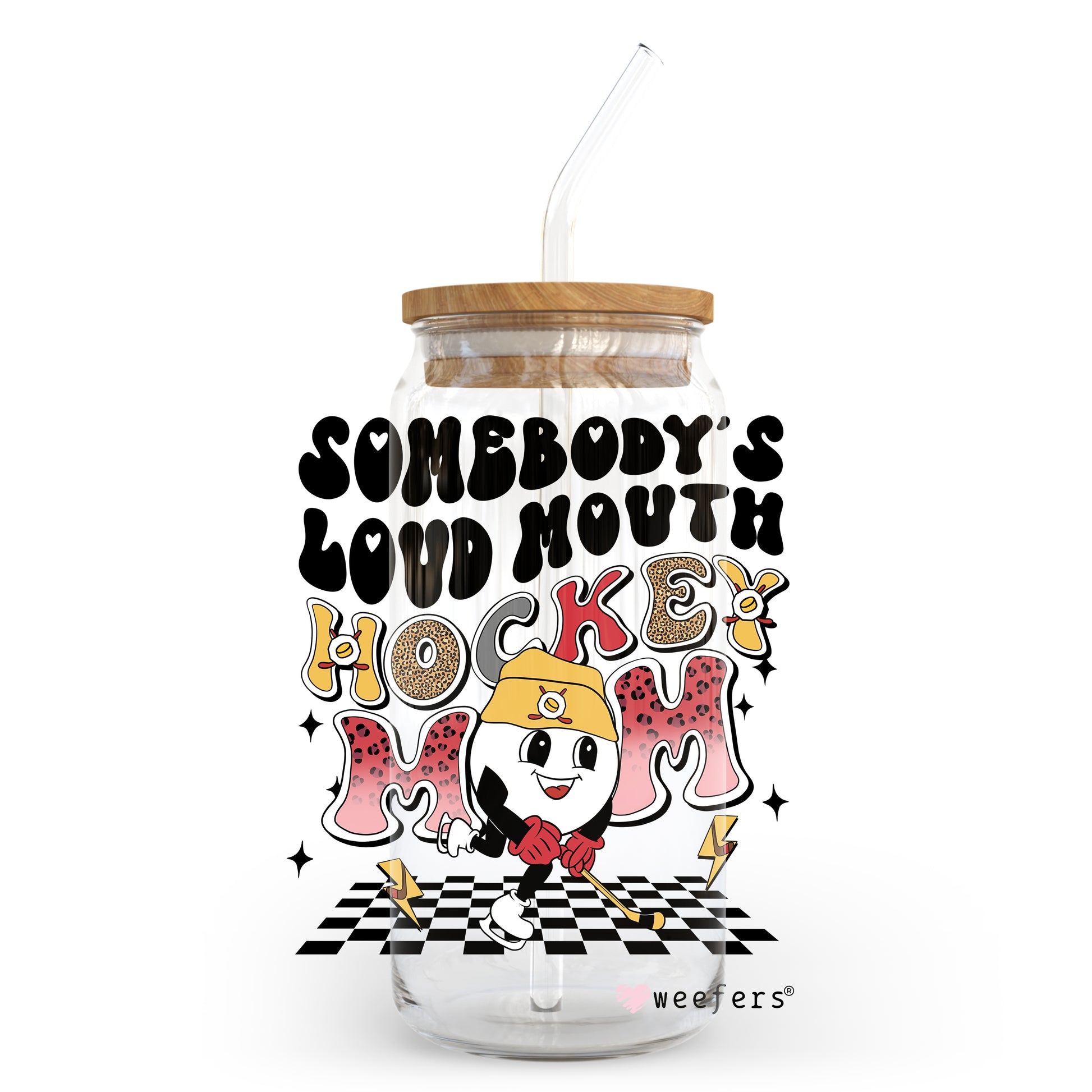 Somebody's Loud Mouth Hockey Mom 20oz Libbey Glass Can, 34oz Hip Sip, 40oz Tumbler UV DTF or Sublimation Decal Transfer - Weefers