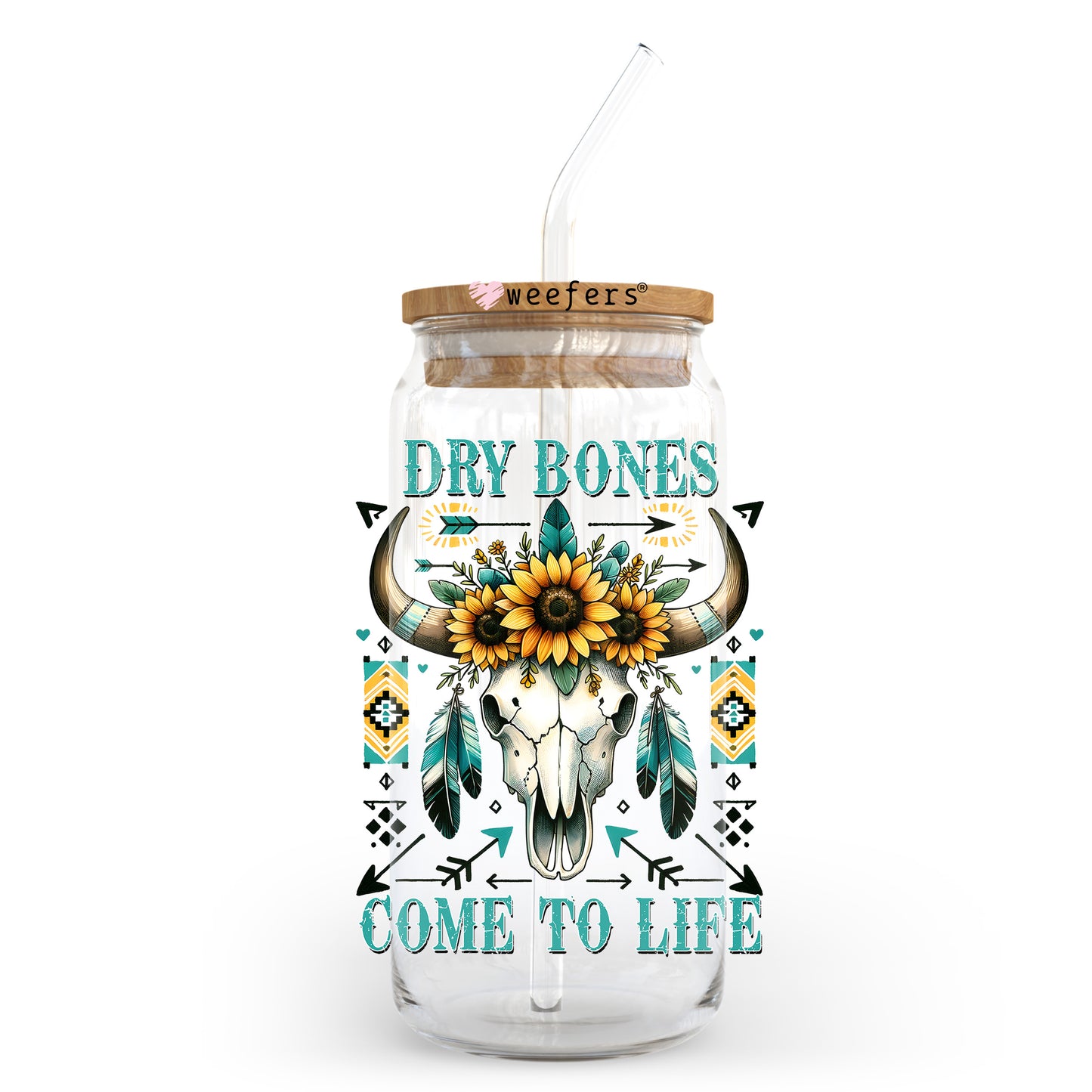 Dry Bones Come to Life 20oz Libbey Glass Can UV DTF or Sublimation Wrap - Decal Transfer - Weefers