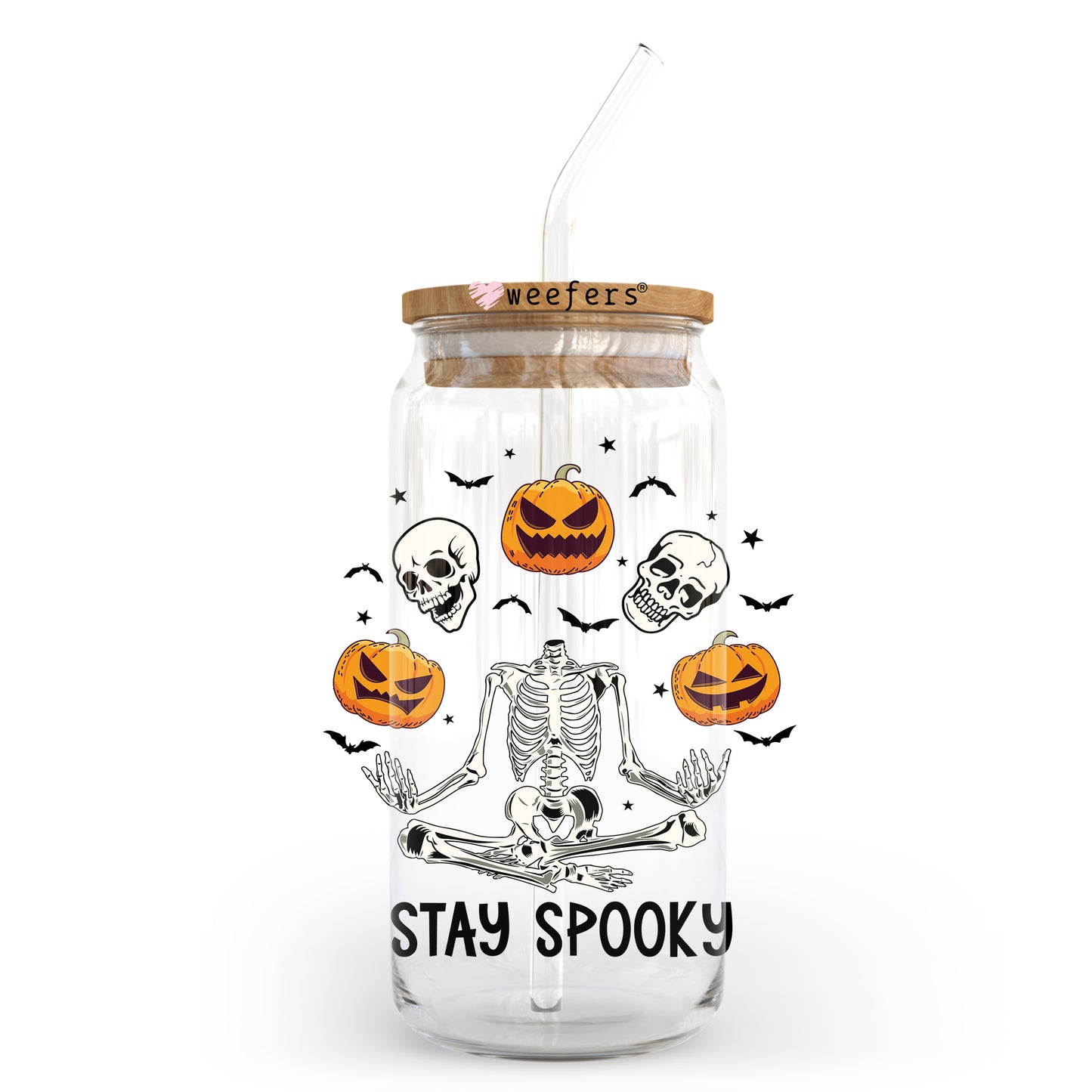 Stay Spooky Halloween 20oz Libbey Glass Can, 34oz Hip Sip, 40oz Tumbler UV DTF or Sublimation Decal Transfer - Weefers