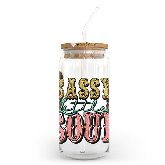 Sassy Little Soul Western 20oz Libbey Glass Can UV DTF or Sublimation Wrap - Decal Transfer - Weefers