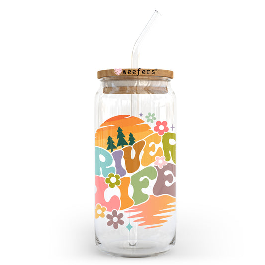River Life 20oz Libbey Glass Can UV DTF or Sublimation Wrap - Decal Transfer Weefers
