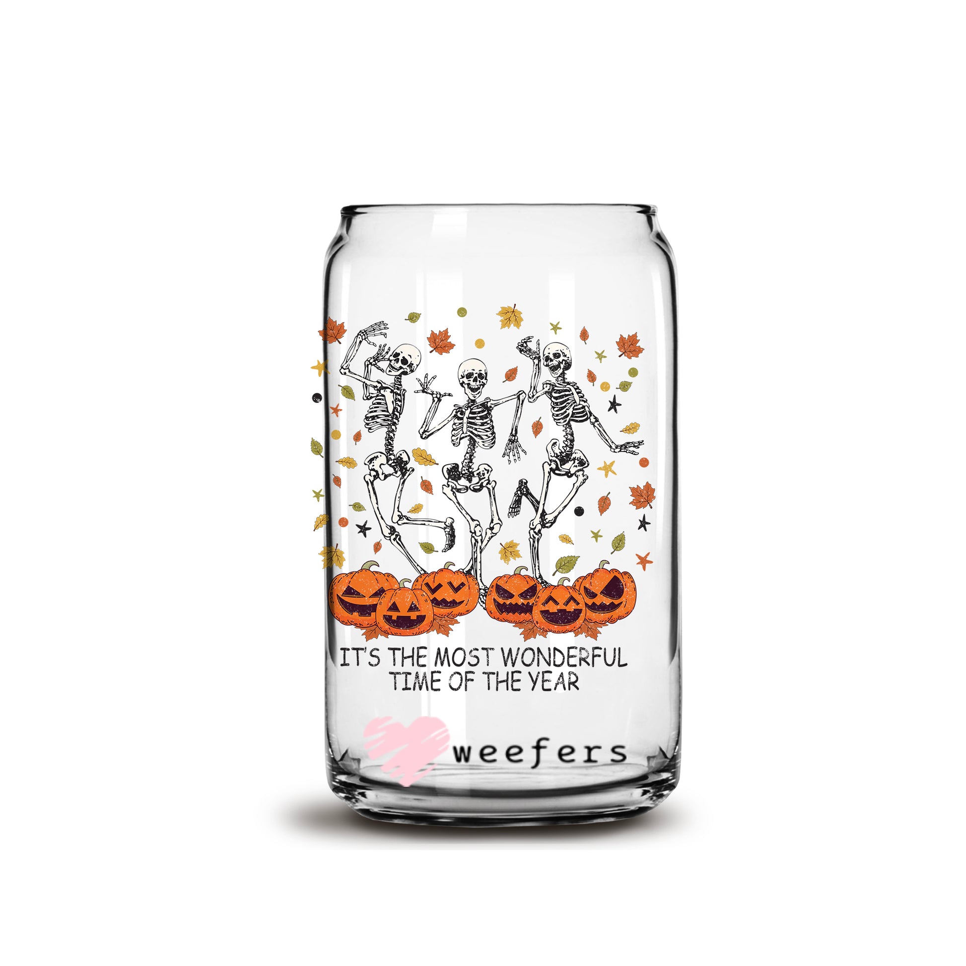 It's the Most Wonderful time of the year Halloween 16oz Libbey Glass Can UV DTF or Sublimation Wrap - Decal - Weefers