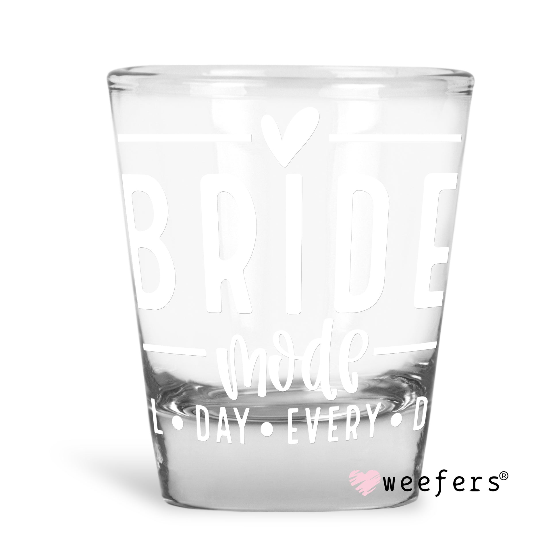 White Bride Mode Shot Glass Short UV DTF or Sublimation Wrap - Decal - Weefers