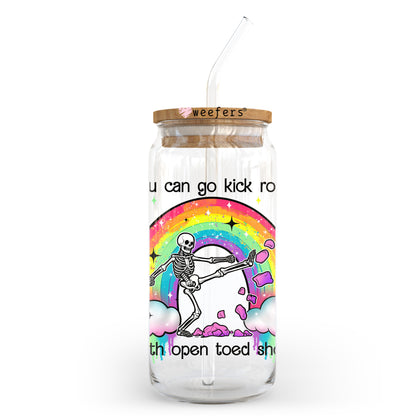 You Can Go Kick Rock With Open Toed Shoes 20oz Libbey Glass Can UV DTF or Sublimation Wrap - Decal Transfer - Weefers