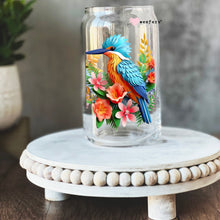 Load image into Gallery viewer, a glass jar with a bird painted on it
