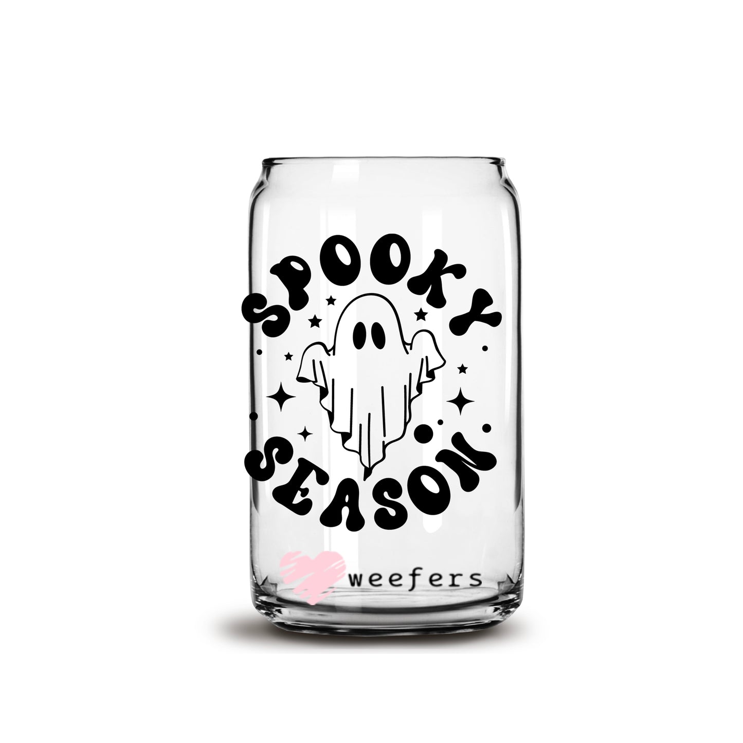 Halloween Spooky Season 16oz Libbey Glass Can UV DTF or Sublimation Wrap - Decal - Weefers