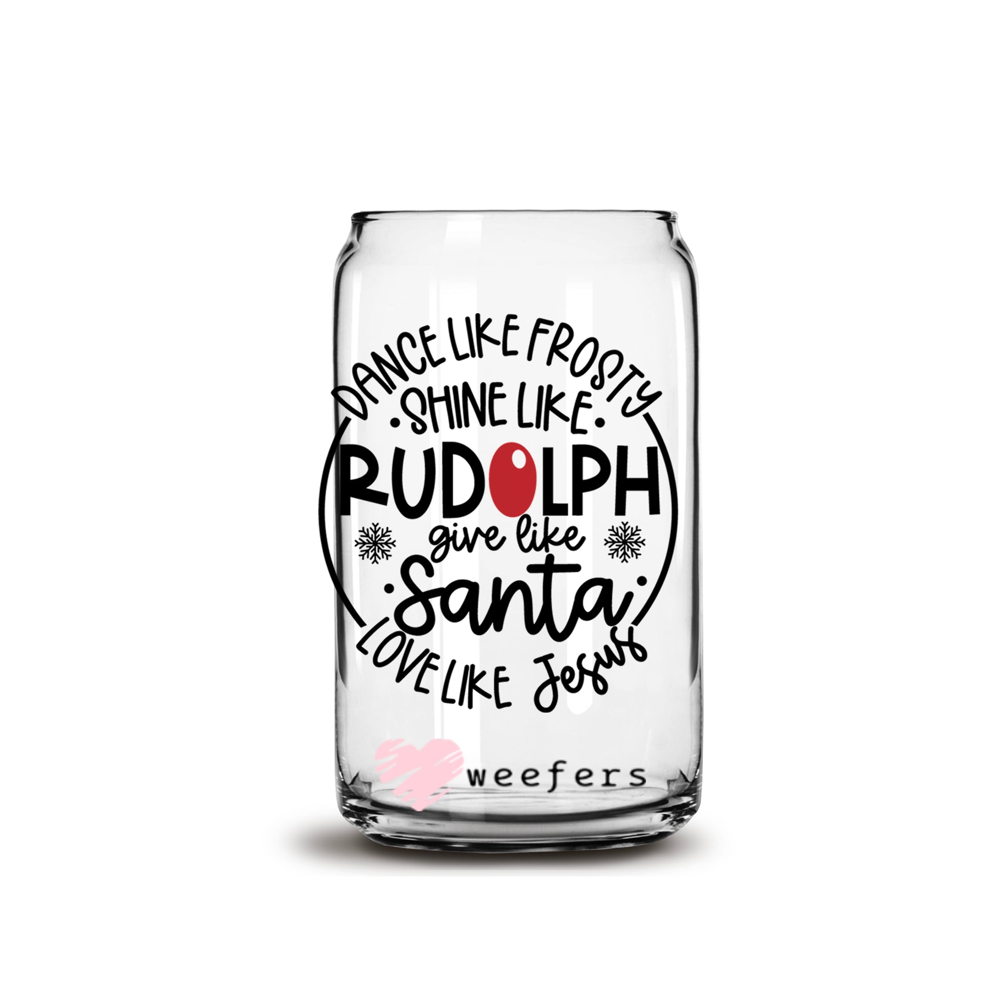 Dance Like Frosty Christmas 16oz Libbey Glass Can UV DTF or Sublimation Wrap - Decal - Weefers