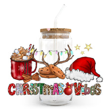 Load image into Gallery viewer, Christmas Vibes 20oz Libbey Glass Can, 34oz Hip Sip, 40oz Tumbler UVDTF or Sublimation Decal Transfer

