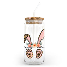 Load image into Gallery viewer, a glass jar with a straw in the shape of a bunny ears
