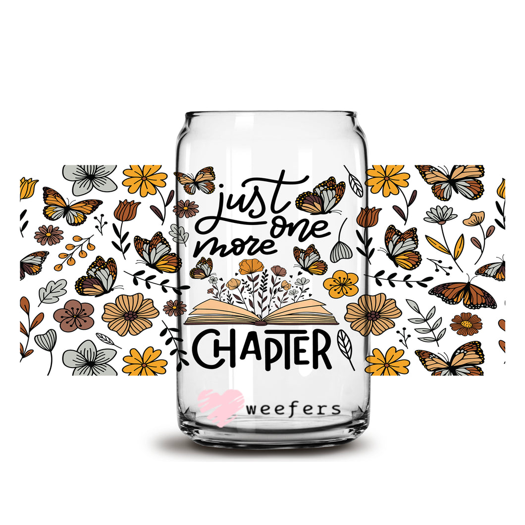 Just One More Chapter 16oz Libbey Glass Can UV-DTF or Sublimation Wrap - Decal