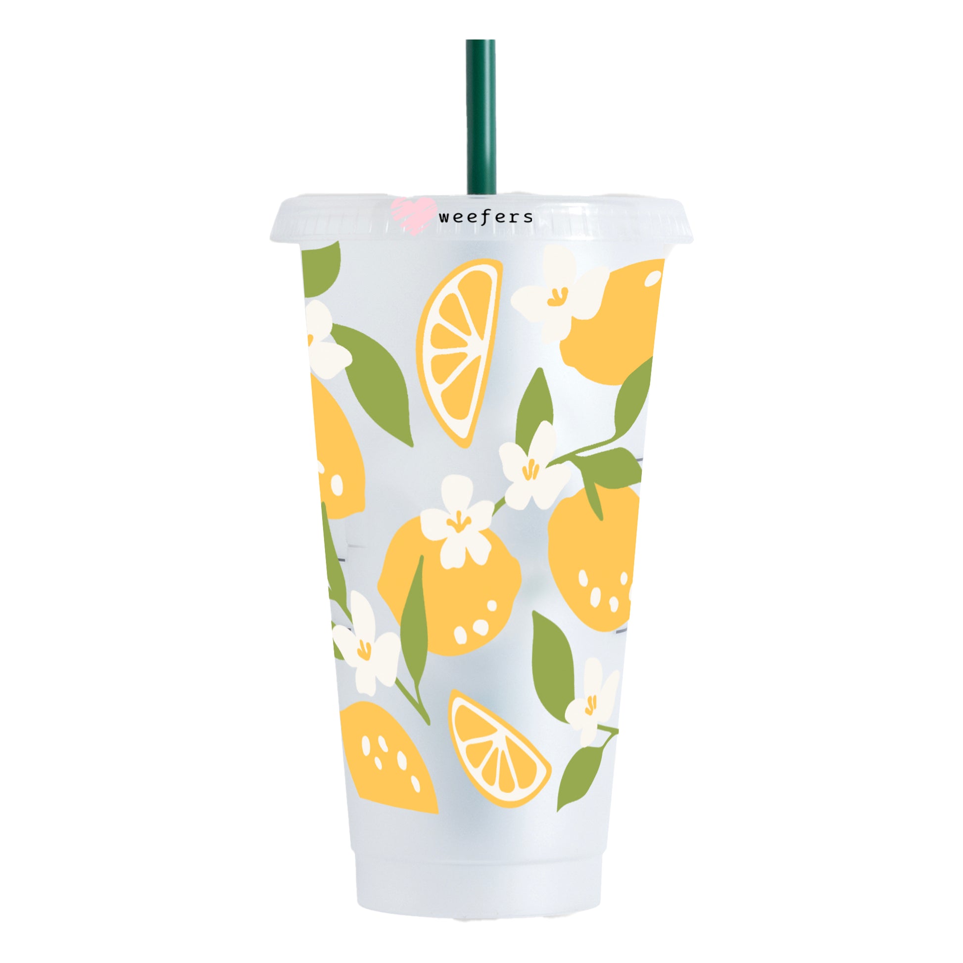 All About Lemons 24oz UV DTF Cold Cup Wrap - Ready to apply Wrap - Weefers