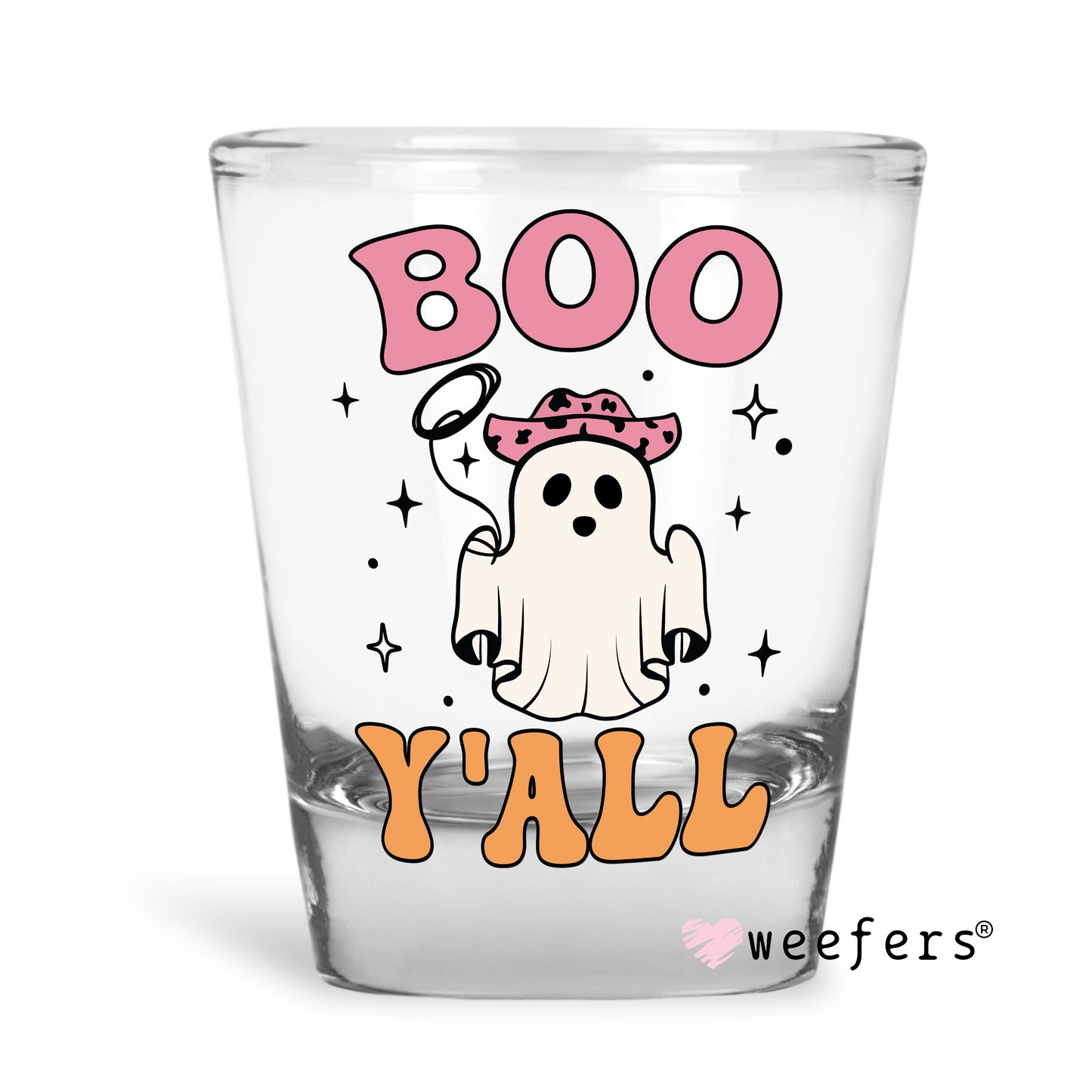 Boo Y'all Halloween Shot Glass Short UV DTF or Sublimation Wrap - Decal - Weefers