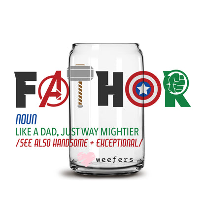 Fathor Father's Day 16oz Libbey Glass Can UV DTF or Sublimation Wrap - Decal - Weefers