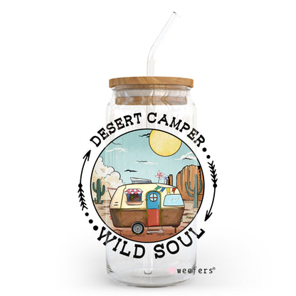 Desert Camper Wild Soul 20oz Libbey Glass Can, 34oz Hip Sip, 40oz Tumbler UV DTF or Sublimation Decal Transfer - Weefers