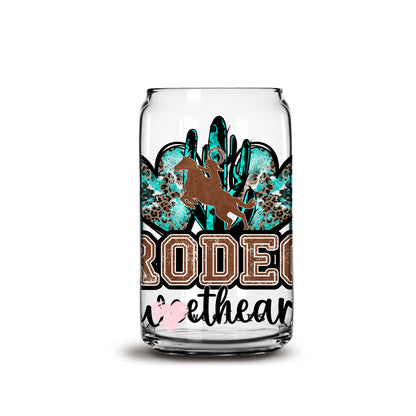 Rodeo Sweetheart 16oz Libbey Glass Can UV DTF or Sublimation Wrap - Decal - Weefers