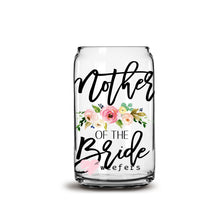 Load image into Gallery viewer, Mother of the Bride Blush Floral 16oz Libbey Glass Can UV-DTF or Sublimation Wrap - Decal
