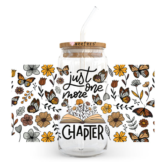 Just One More Chapter Leaves 20oz Libbey Glass Can, 34oz Hip Sip, 40oz Tumbler UV DTF or Sublimation Decal Transfer - Weefers