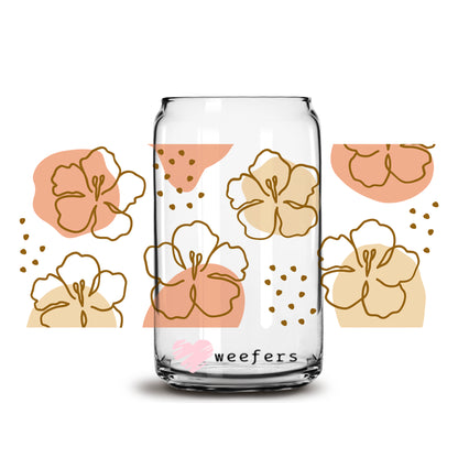 Autumn Florals 16oz Libbey Glass Can UV DTF or Sublimation Wrap - Decal - Weefers