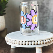 Load image into Gallery viewer, a glass jar with a flower painted on it
