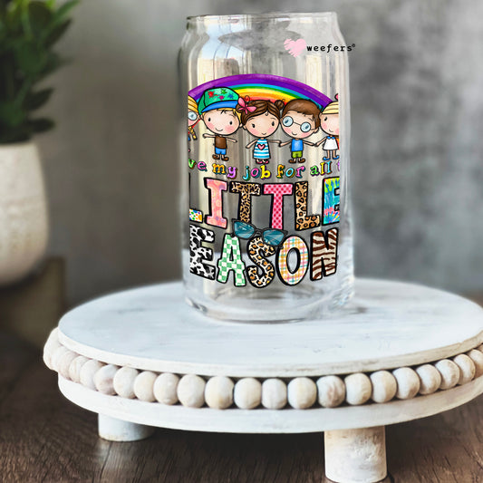 I love my job for all the little reasons 16oz Libbey Glass Can UV DTF or Sublimation Cup Wrap - Decal Transfer Weefers