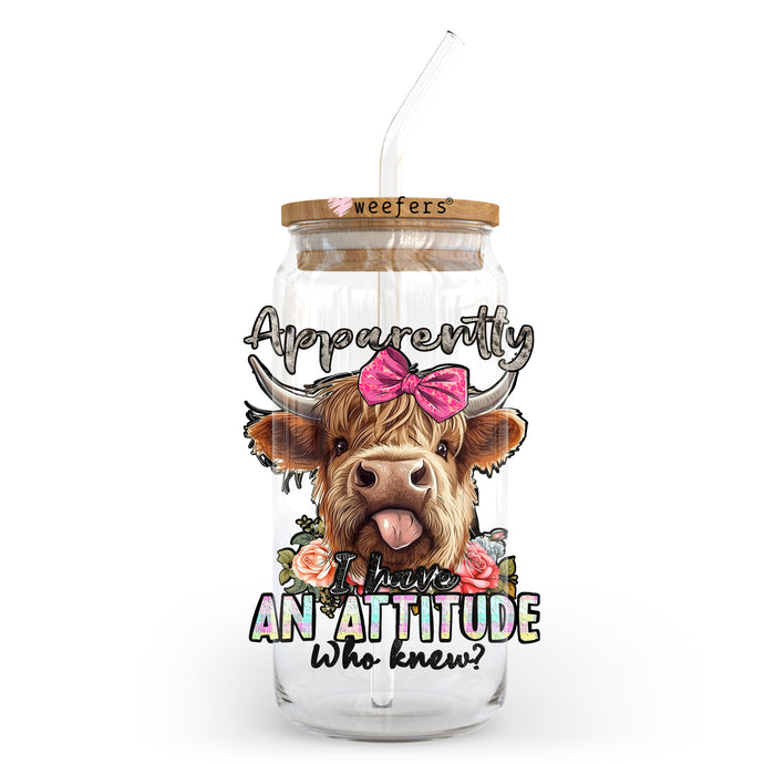 a glass jar with a picture of a cow sticking its tongue out