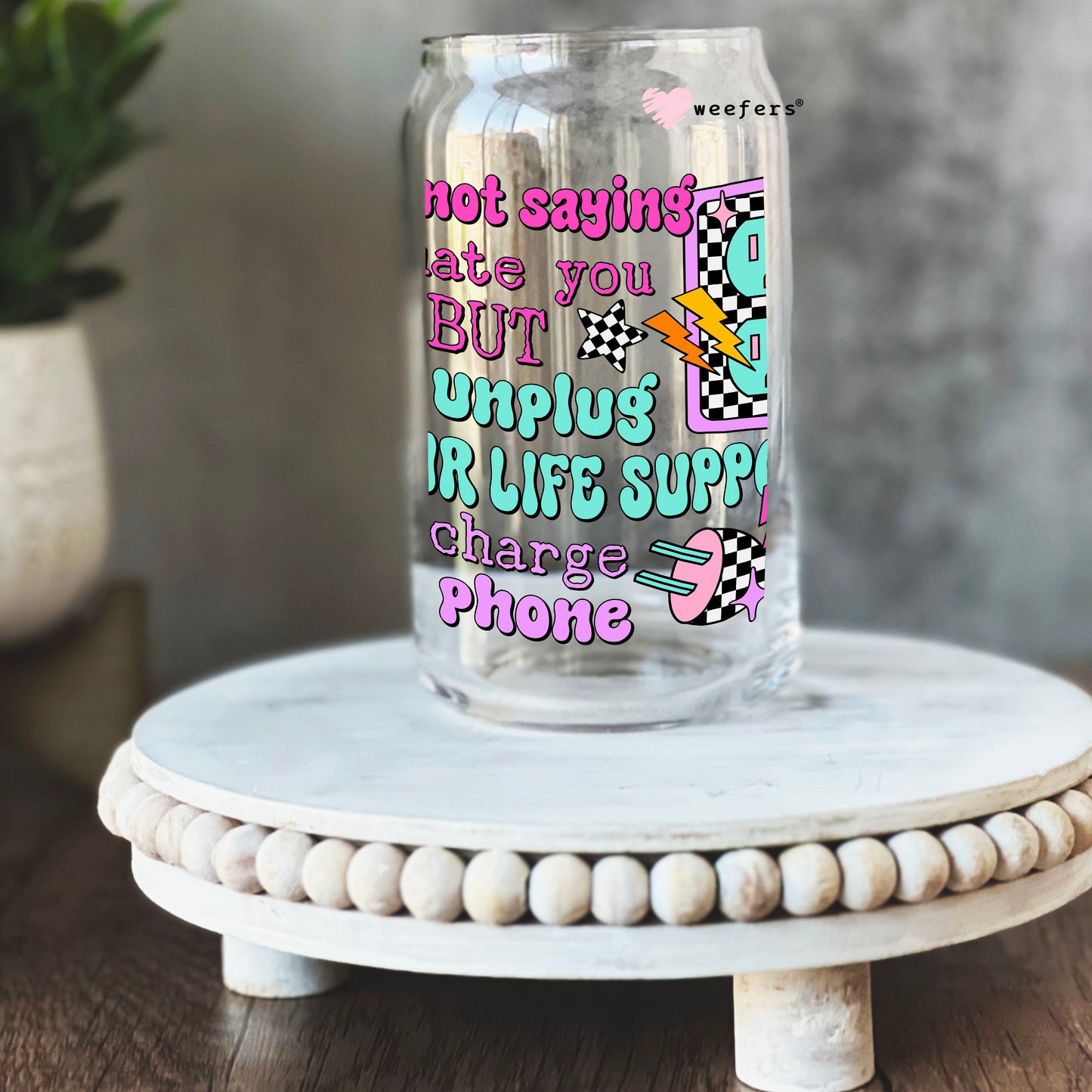 I'm No Saying I hate you But 16oz Libbey Glass Can UV DTF or Sublimation Cup Wrap - Decal Transfer Weefers