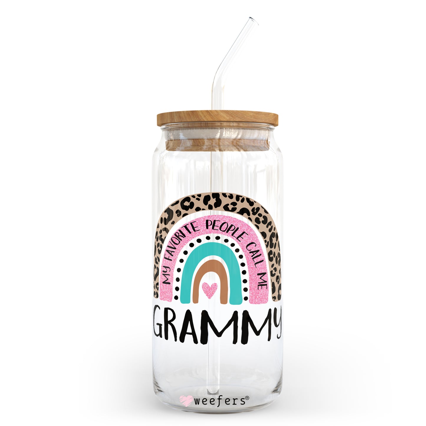 Mother's Day Grammy Boho Rainbow 20oz Libbey Glass Can, 34oz Hip Sip, 40oz Tumbler UV DTF or Sublimation Decal Transfer - Weefers