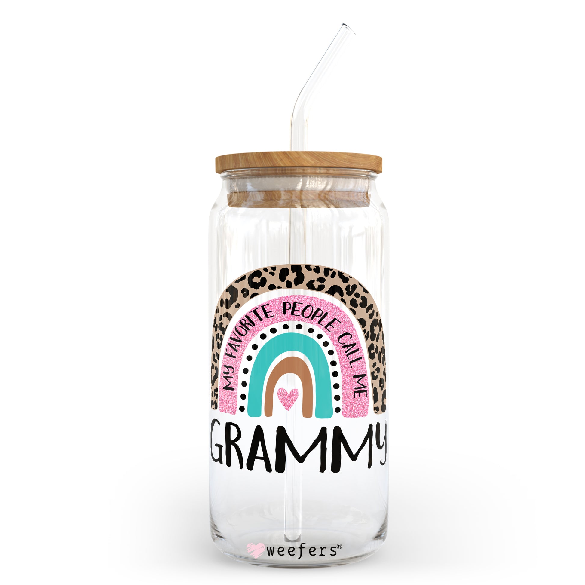 Mother's Day Grammy Boho Rainbow 20oz Libbey Glass Can, 34oz Hip Sip, 40oz Tumbler UV DTF or Sublimation Decal Transfer - Weefers