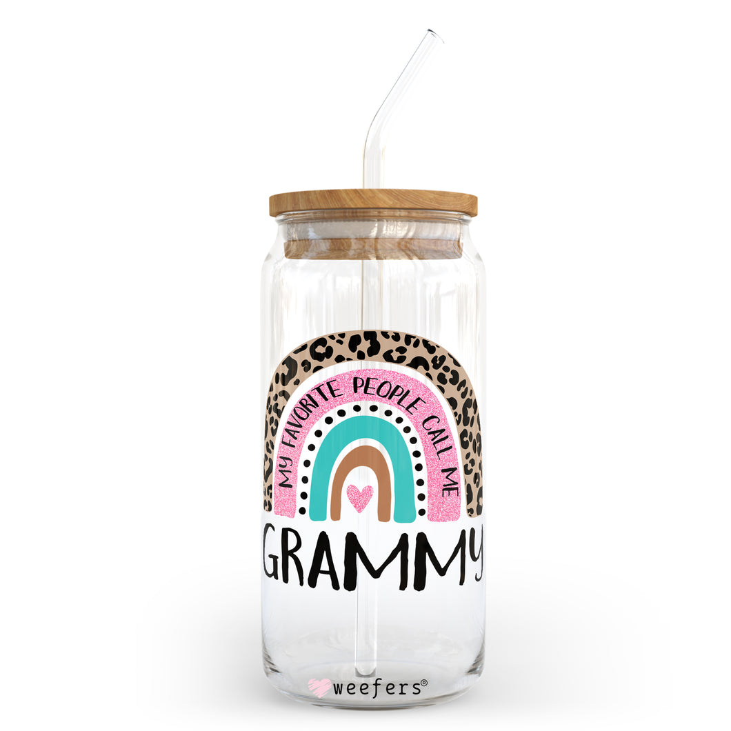 Mother's Day Grammy Boho Rainbow 20oz Libbey Glass Can UV-DTF or Sublimation Wrap - Decal