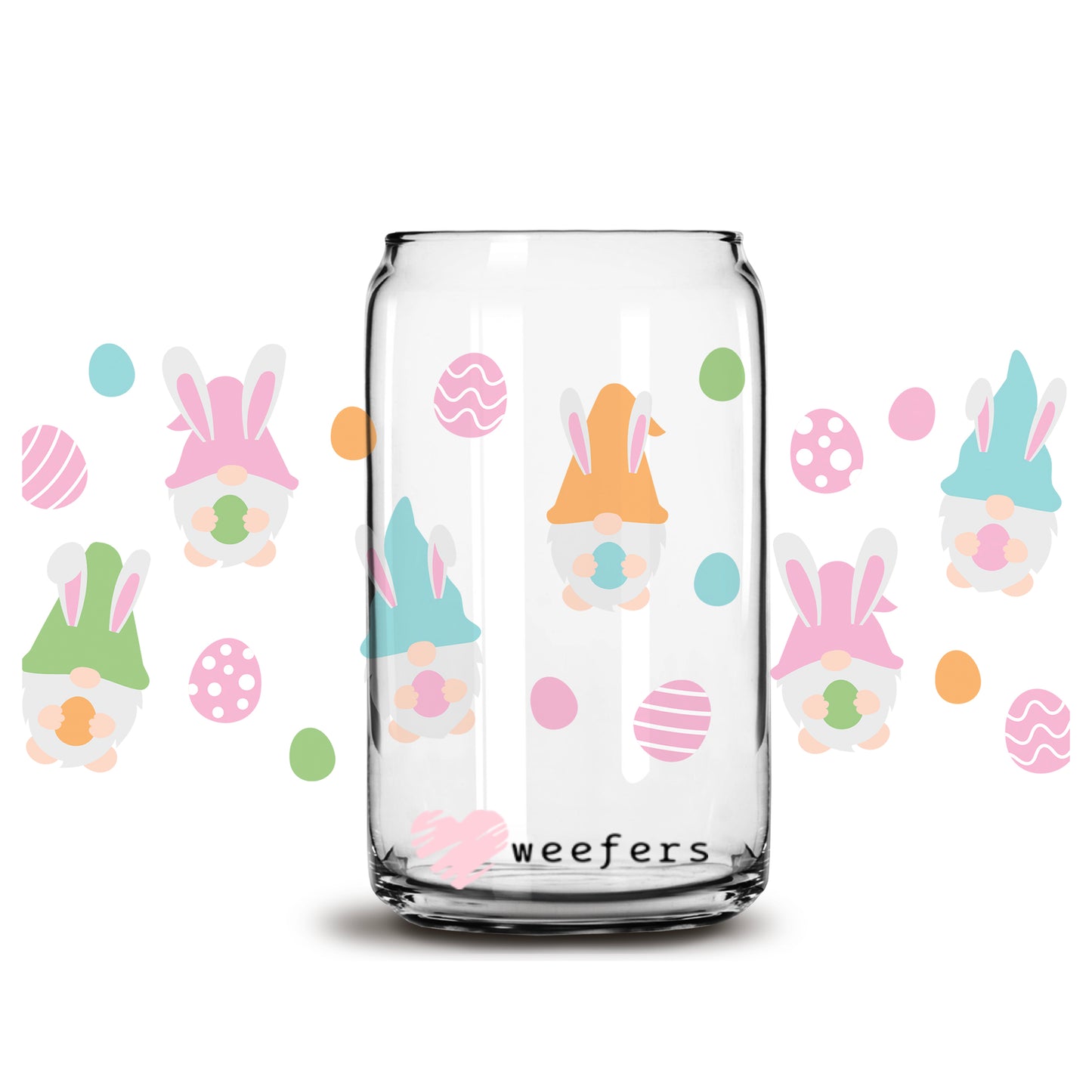 Easter Egg Gnomes Libbey Glass Can Wrap UV DTF Sublimation Transfers - Weefers