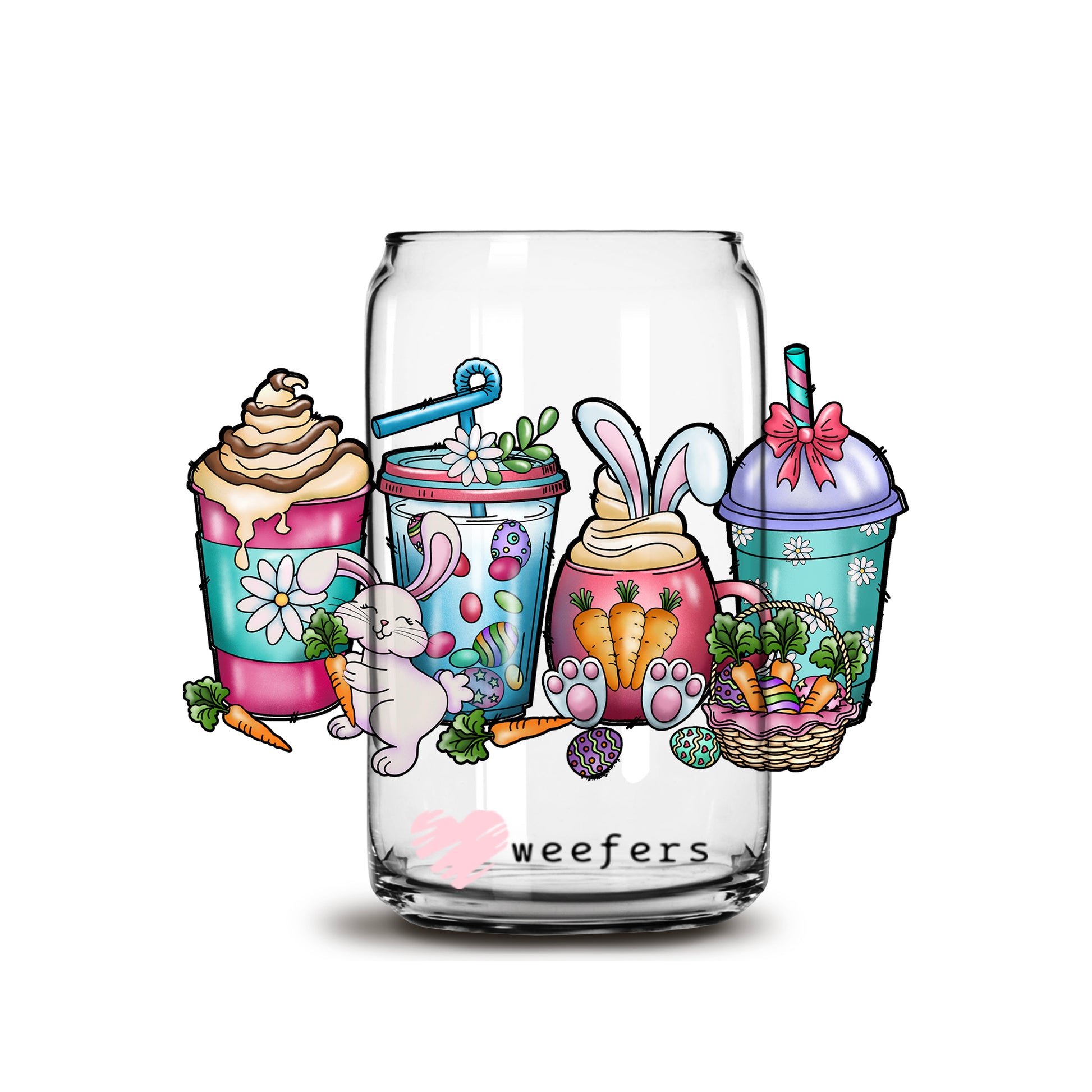 Easter Coffee Latte 2.0 Libbey Glass Can UV DTF or Sublimation Wrap - Decal - Weefers