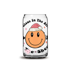 Load image into Gallery viewer, Funny Mrs claus in the Streets  16oz Libbey Glass Can UV-DTF or Sublimation Wrap - Decal
