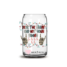 Load image into Gallery viewer, Deck the Halls not your Family 16oz Libbey Glass Can UV-DTF or Sublimation Wrap - Decal
