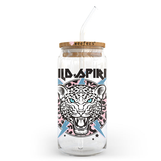 Wild Spirit Cheetah 20oz Libbey Glass Can UV DTF or Sublimation Wrap - Decal Transfer Weefers