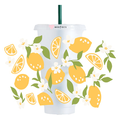 All About Lemons 24oz UV DTF Cold Cup Wrap - Ready to apply Wrap - Weefers