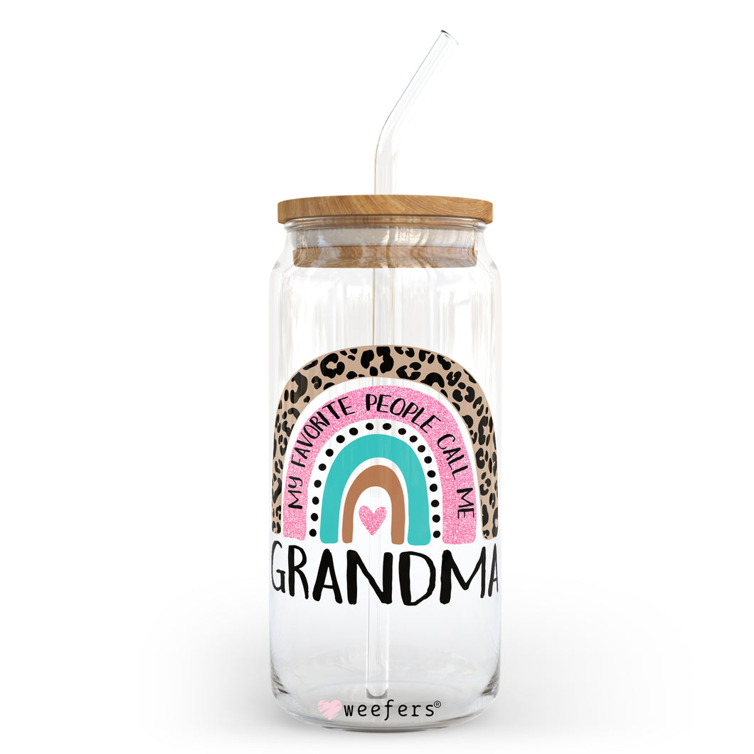 Mother's Day Grandma Boho Rainbow 20oz Libbey Glass Can UV-DTF or Sublimation Wrap - Decal