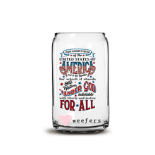 Load image into Gallery viewer, I Pledge Allegiance to the Flag of the USA 16oz Libbey Glass Can UV-DTF or Sublimation Wrap - Decal
