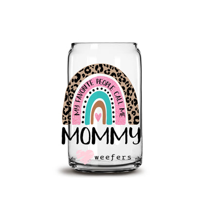 Mother's Day Mommy Boho Rainbow Libbey Glass Can UV DTF or Sublimation Wrap - Decal - Weefers