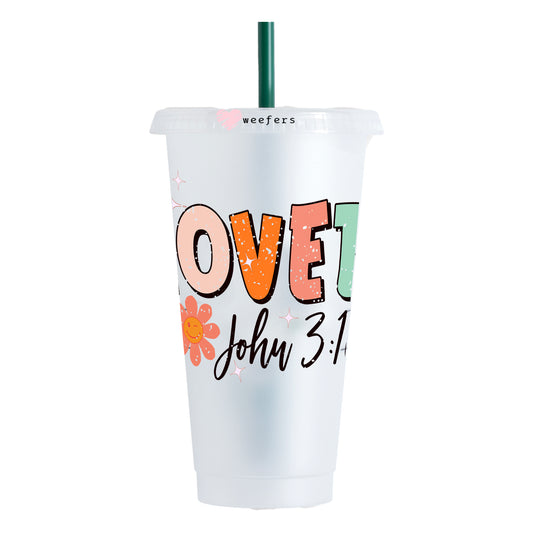 Loved John 3:16 24oz UV DTF Cold Cup Wrap - Ready to apply Decal - Weefers