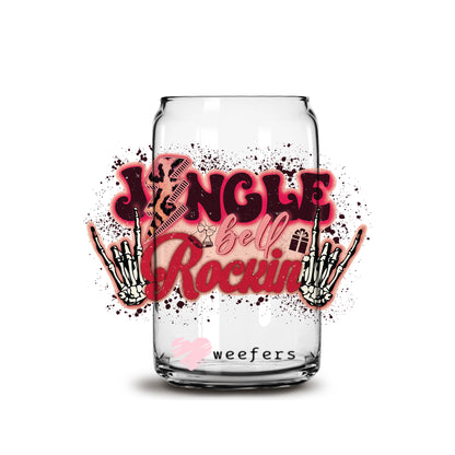 Jingle Bell Rockin' 16oz Libbey Glass Can UV DTF or Sublimation Wrap - Decal - Weefers