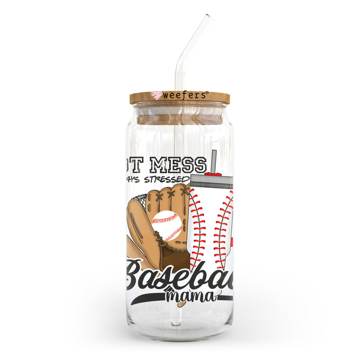 a glass jar with a baseball and baseball mitt on it