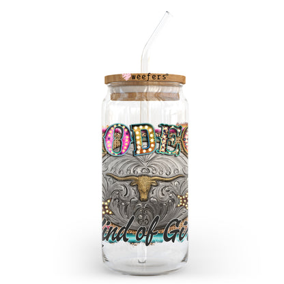 Rodeo Kind of Girl 20oz Libbey Glass Can UV DTF or Sublimation Wrap - Decal Transfer - Weefers