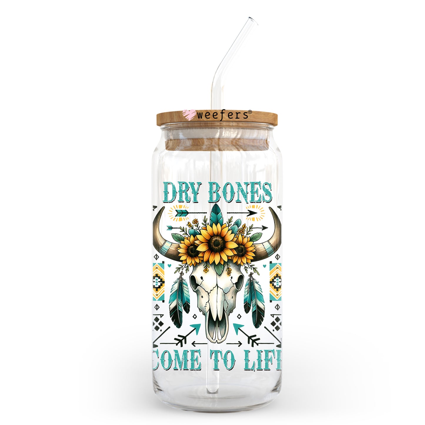 Dry Bones Come to Life 20oz Libbey Glass Can UV DTF or Sublimation Wrap - Decal Transfer - Weefers