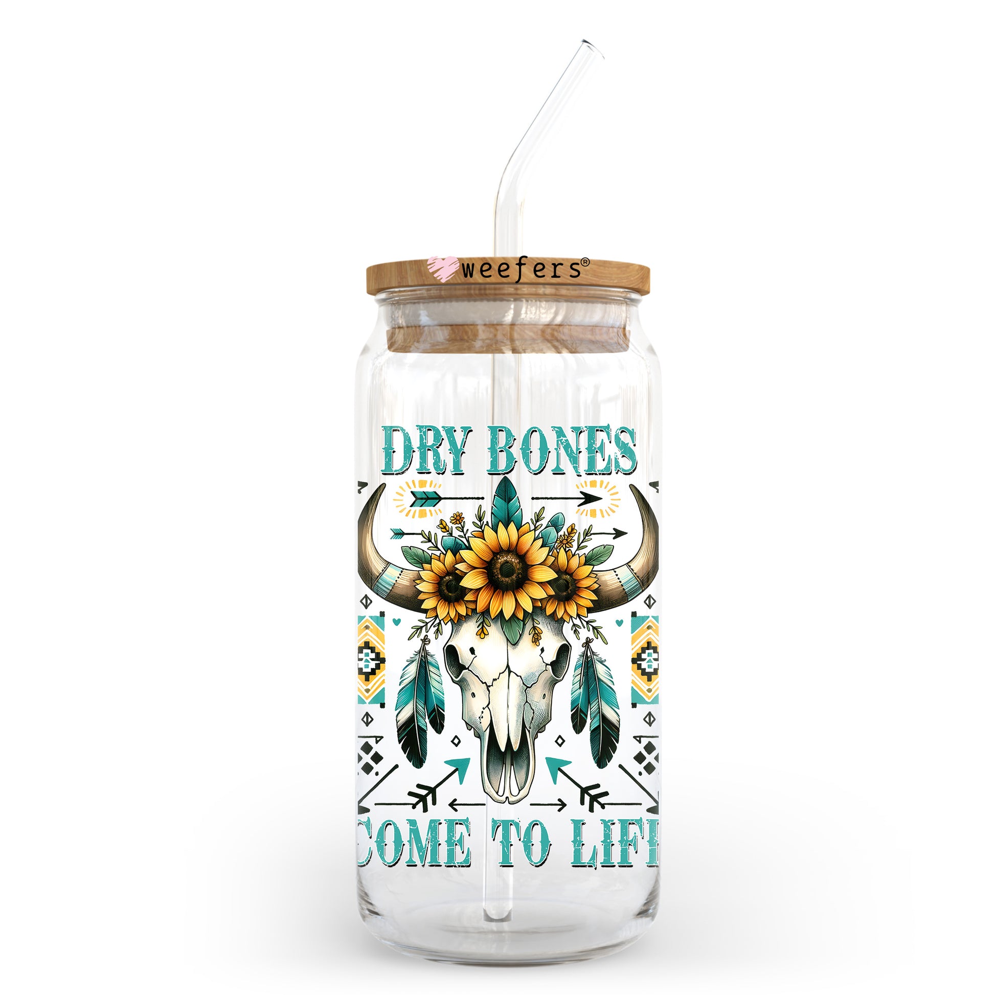 Dry Bones Come to Life 20oz Libbey Glass Can UV DTF or Sublimation Wrap - Decal Transfer - Weefers