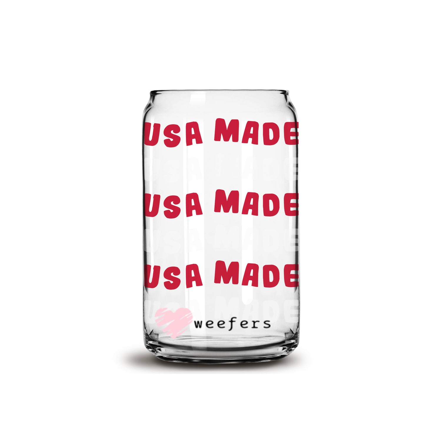 4th of July USA Made 16oz Libbey Glass Can UV DTF or Sublimation Wrap - Decal - Weefers