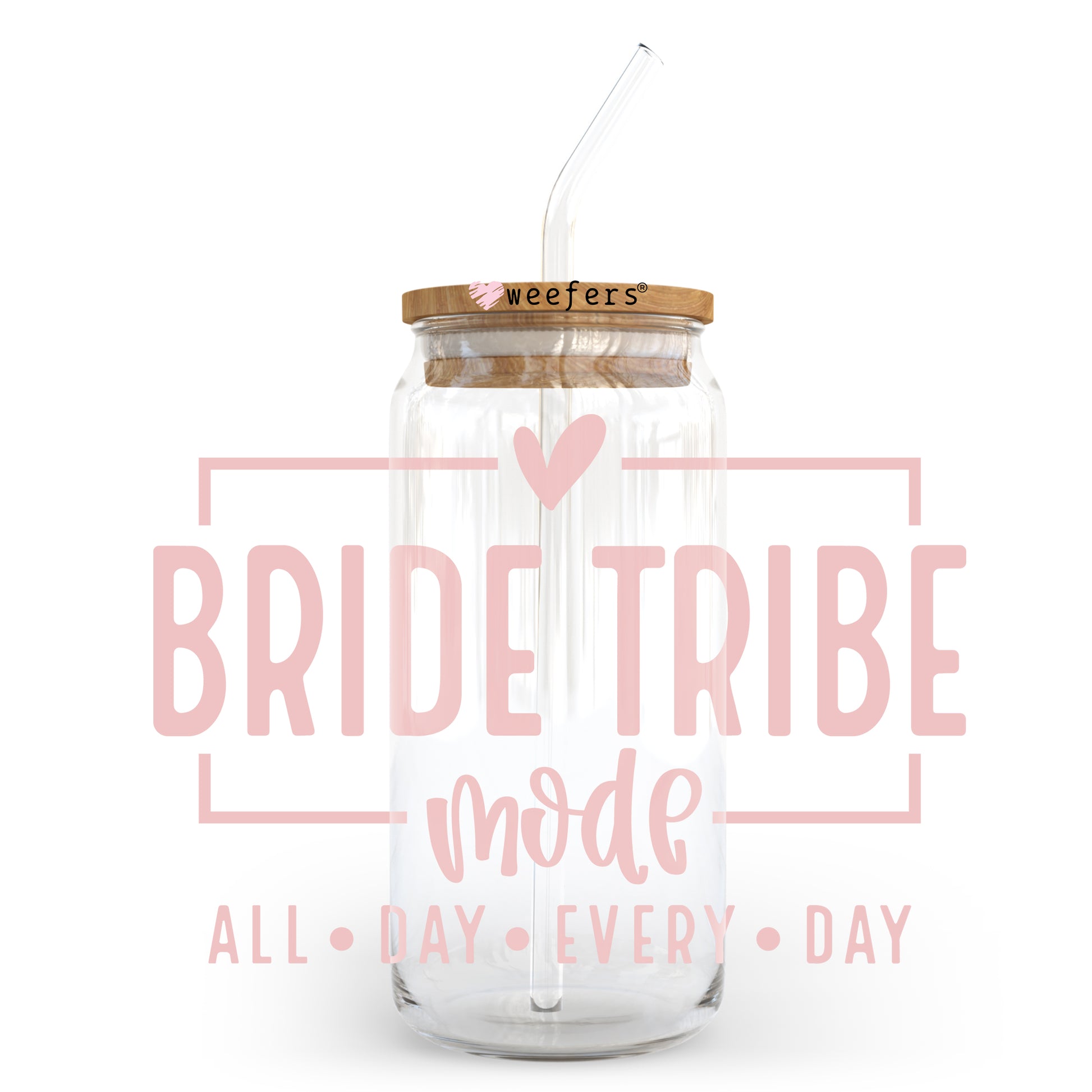 Bride Tribe Mode Blush 20oz Libbey Glass Can, 34oz Hip Sip, 40oz Tumbler UV DTF or Sublimation Decal Transfer - Weefers