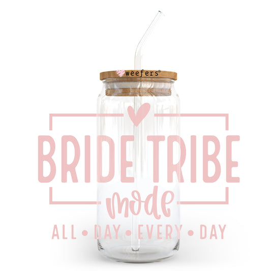 Bride Tribe Mode Blush 20oz Libbey Glass Can, 34oz Hip Sip, 40oz Tumbler UV DTF or Sublimation Decal Transfer Weefers