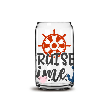 Cruise Time 16oz Libbey Glass Can UV DTF or Sublimation Wrap - Decal - Weefers