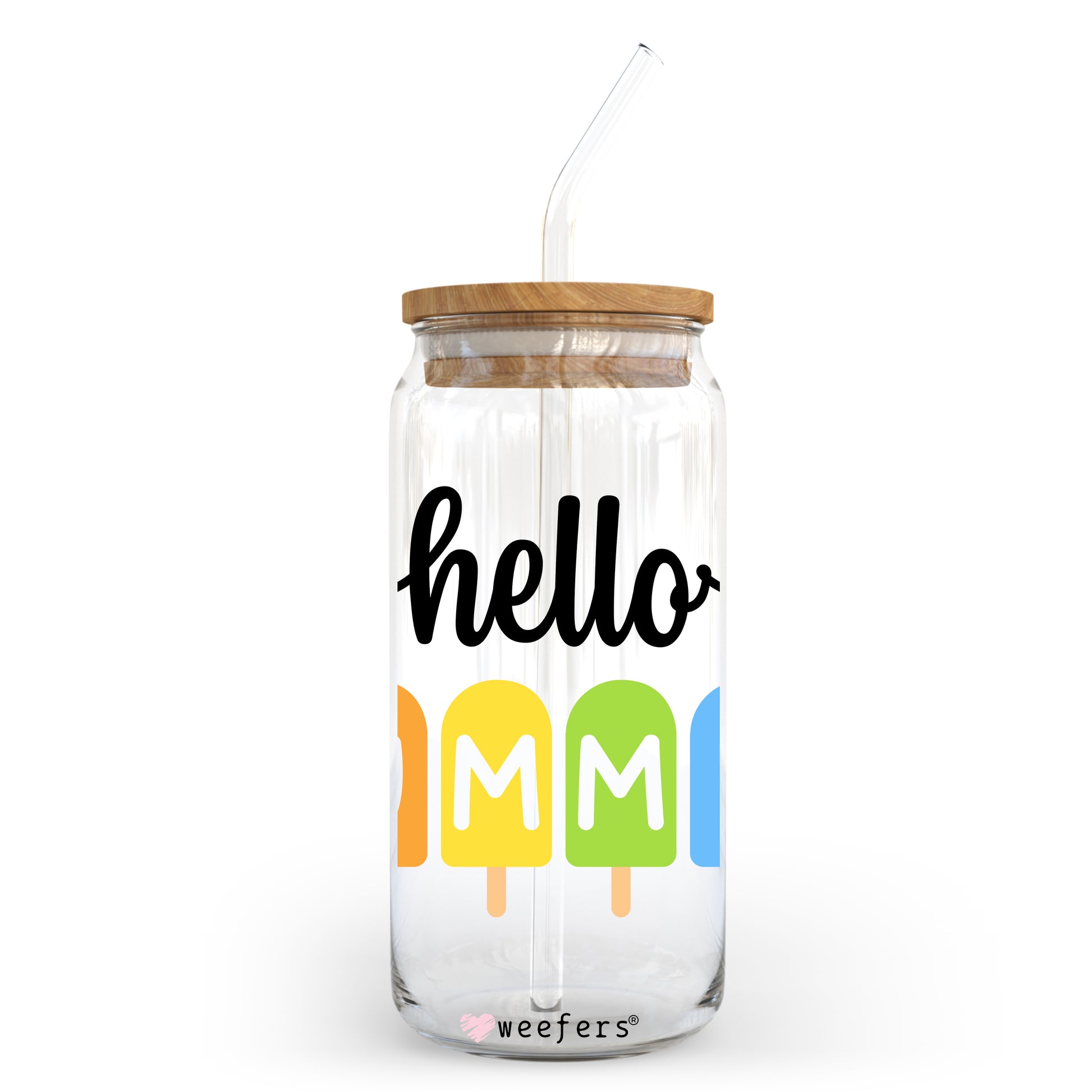 Hello Summer 20oz Libbey Glass Can, 34oz Hip Sip, 40oz Tumbler UV DTF or Sublimation Decal Transfer - Weefers