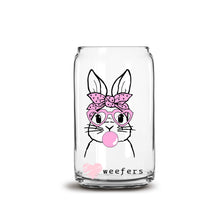 Load image into Gallery viewer, a glass jar with a picture of a bunny wearing a pink bow
